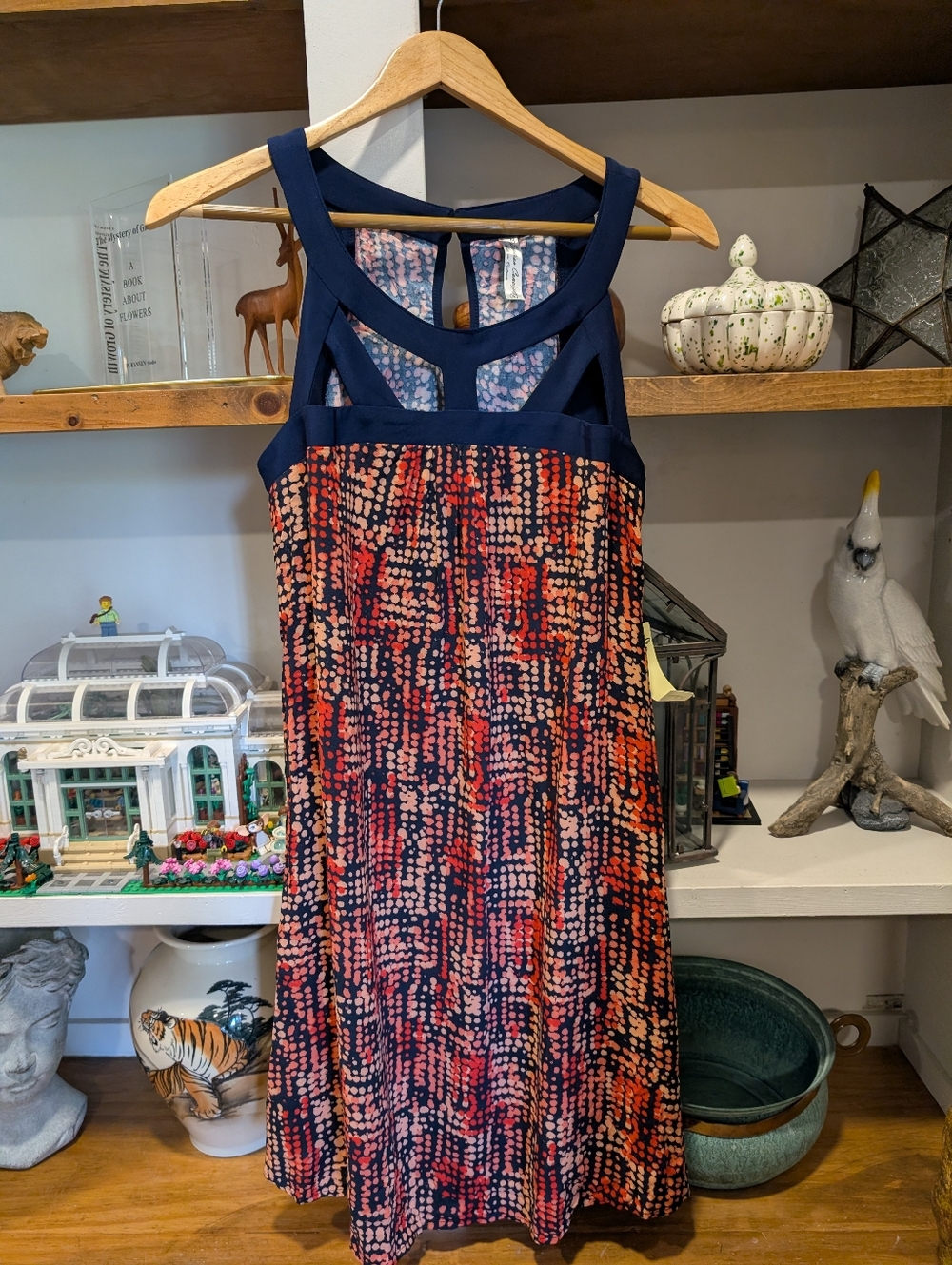 NWT Perseption Concept Boho Tribal Spot Midi Dress with Cutouts Size Small